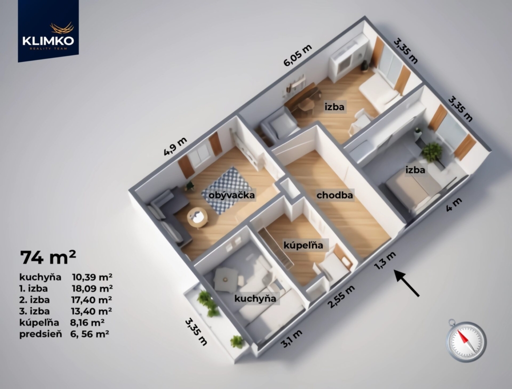 Byt, 17. novembra, Prešov (prevod podielov) – predané, KLIMKO reality team